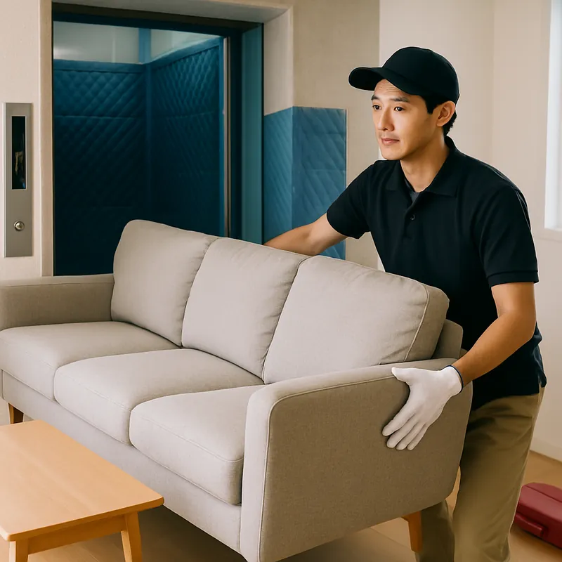 事例：引っ越し前に3人掛けソファとローテーブルを出張査定