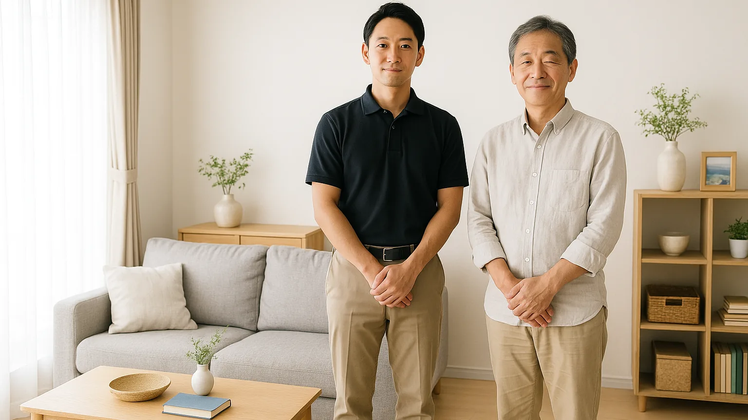 整理の相談を終えて穏やかな表情のご家族(イメージ)