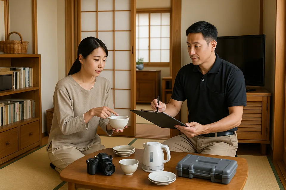 実家の家財を確認する様子（イメージ）