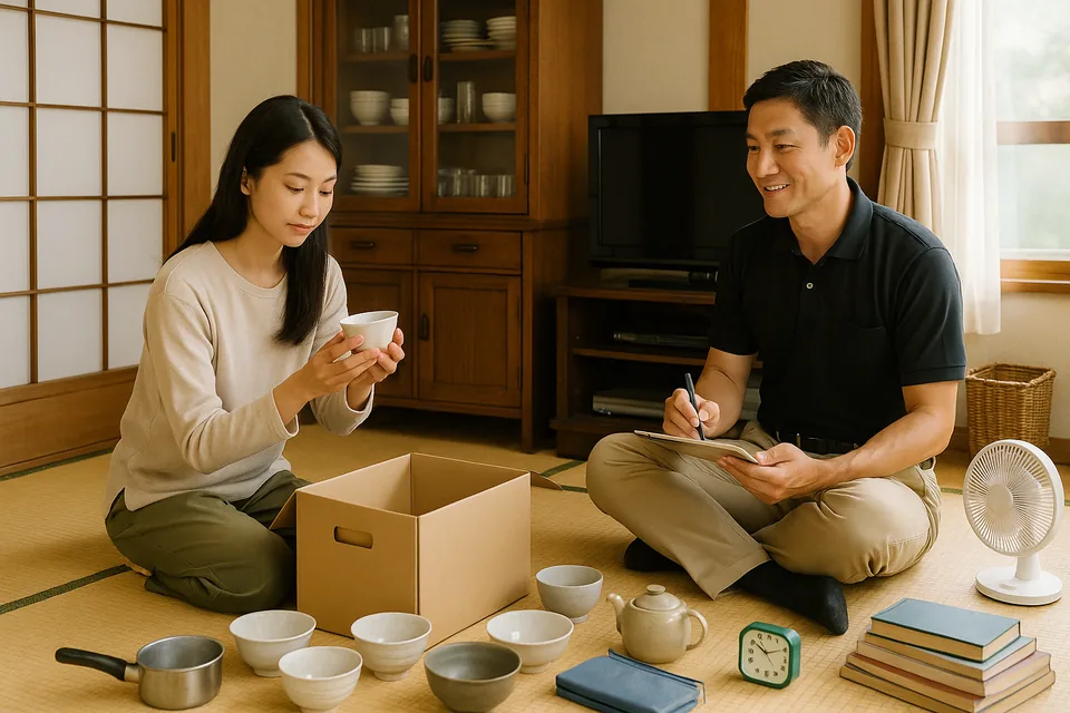 実家の家財を一緒に確認する様子（イメージ）