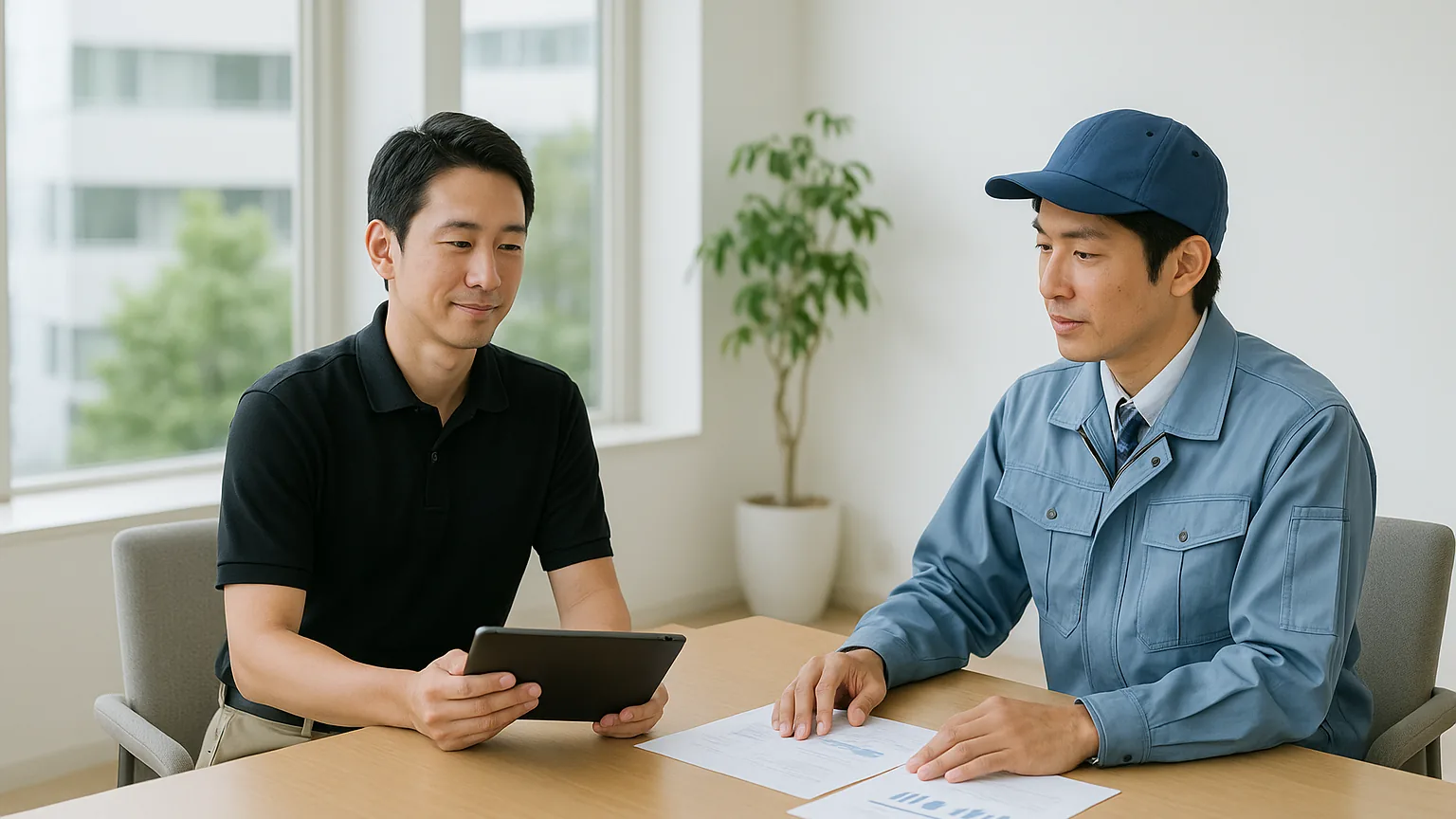 提携内容を確認する担当者同士（イメージ）