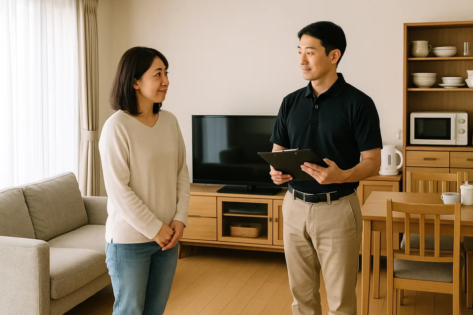 家まるごとの家財を確認する様子(イメージ)