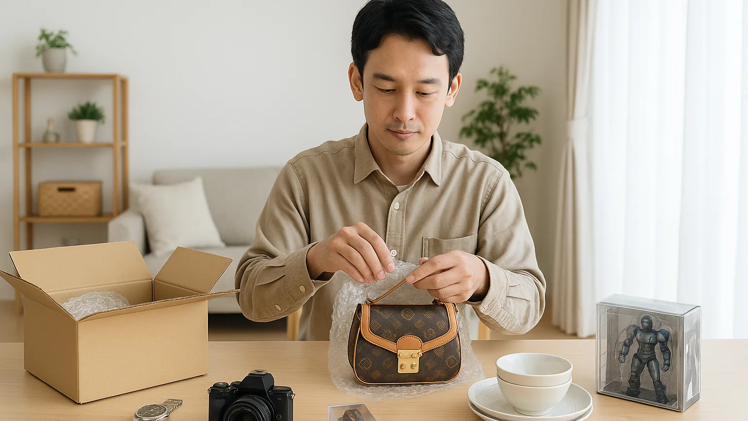 宅配買取：小さな物を箱で送る（イメージ）
